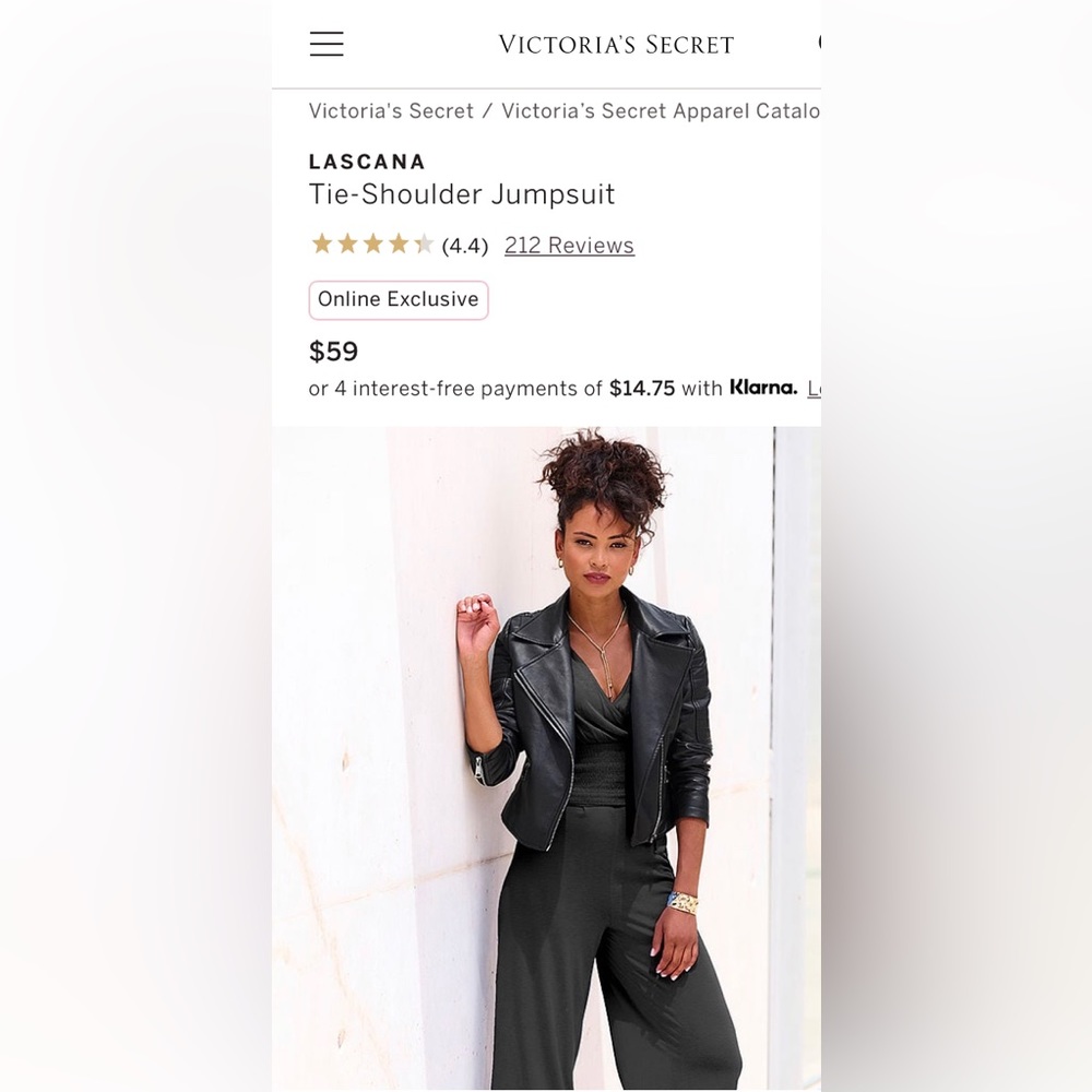 Lascana from Victoria’s Secret Black Tie Shoulder Jumpsuit Size 8 - Picture 11 of 12